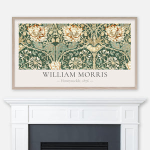 William Morris - Honeysuckle Forest Green Classic Textile Pattern - Samsung Frame TV Art 4K - Digital Download