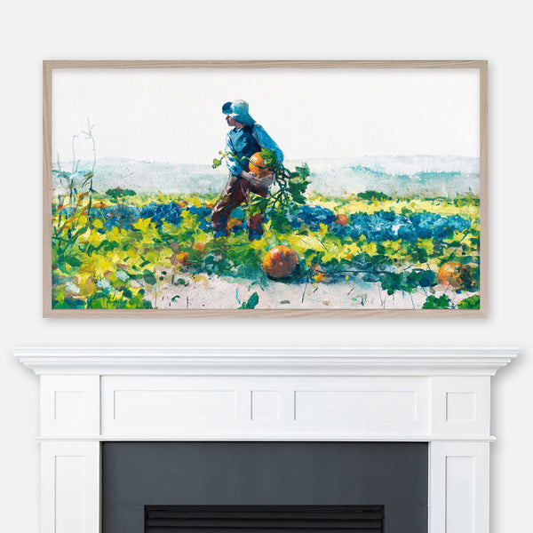 Winslow Homer Watercolor Painting - For to Be a Farmer’s Boy - Fall Autumn Landscape - Samsung Frame TV Art 4K - Digital Download