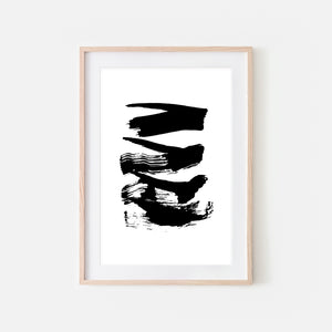 Abstract No. 14 Wall Art - Black and White Ink Brush Strokes Painting - Print, Poster or Printable Download - Vertical