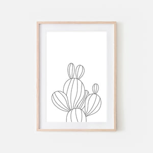 Botanical No. 14 Wall Art - Minimalist Cactus Line Drawing - Black and White Print, Poster or Printable Download