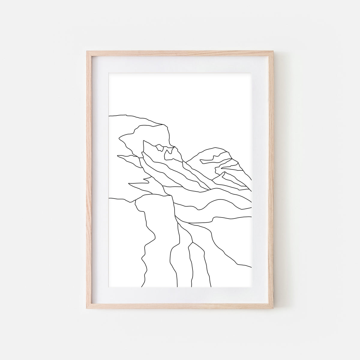 Mountain Line Art - Rocky Peaks - Black & White - Printable Wall Art ...