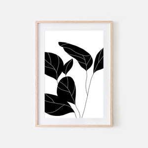 Botanical No. 3 Wall Art - Minimalist Plant Illustration - Black and White Print, Poster or Printable Download