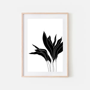 Botanical No. 5 Wall Art - Minimalist Plant Illustration - Black and White Print, Poster or Printable Download
