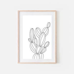Botanical No. 6 Wall Art - Minimalist Cactus Line Drawing - Black and White Print, Poster or Printable Download