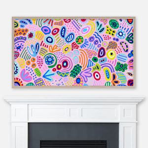 In a Good Mood - Pink Version - Samsung Frame TV Art - Digital Download - Colorful Abstract Painting