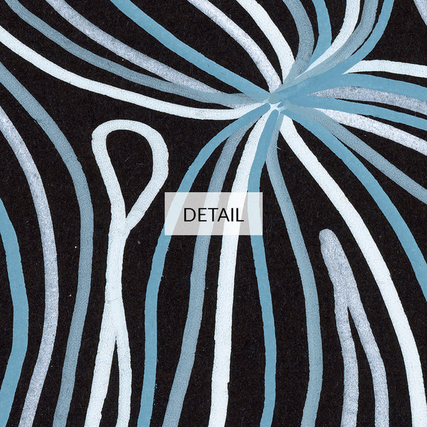 Blue Pirouette - Abstract Swirl Line Pattern Painting - Samsung Frame TV Art - Digital Download - Blue & Black Contemporary Modern Decor