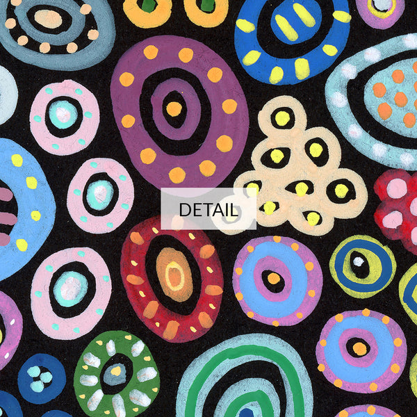 Belly Button Mambo - Abstract Painting - Samsung Frame TV Art - Digital Download - Colorful Circles & Dots Graffiti Pattern