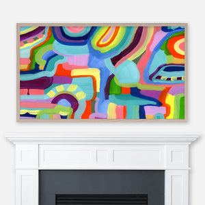 It's A Colorful Life - Colorful Abstract Painting - Samsung Frame TV Art - Digital Download