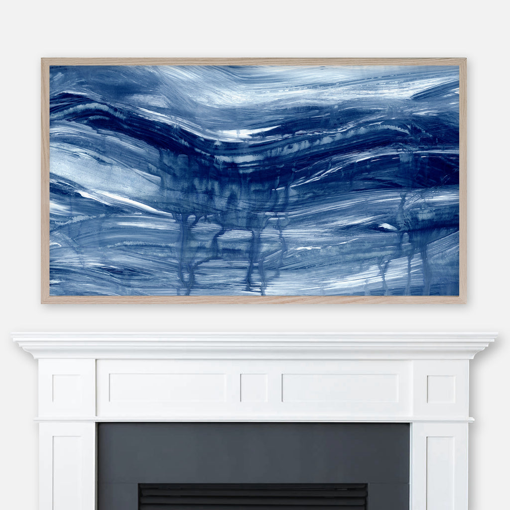 High Tide Blues - Samsung Frame TV Art 4K - Digital Download - Abstract Indigo Watercolor Painting