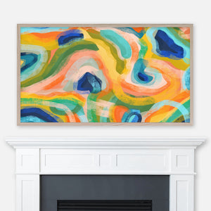 Tropical Escape - Samsung Frame TV Art 4K - Colorful Abstract Painting - Summer Decor - Digital Download
