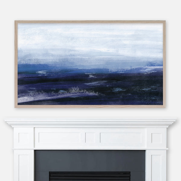 Whispery Horizons III - Indigo Navy Blue - Samsung Frame TV Art 4K - Abstract Ocean Landscape - Digital Download