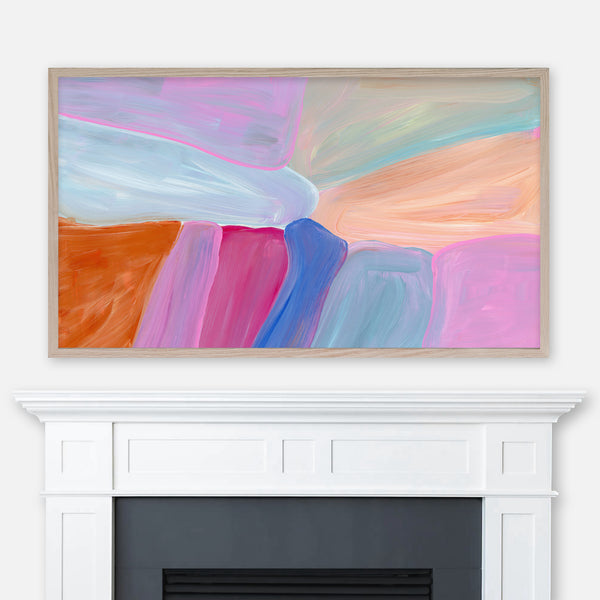 Colorful Abstract Painting 73 - Samsung Frame TV Art 4K - Digital Download - Muddy Pastels Color Block Shapes