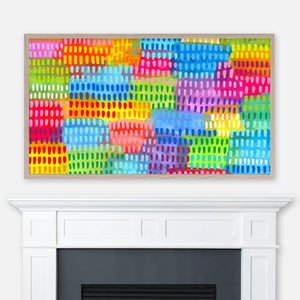 Puzzled - Abstract Painting - Samsung Frame TV Art - Digital Download - Colorful Line Pattern - Modern Decor