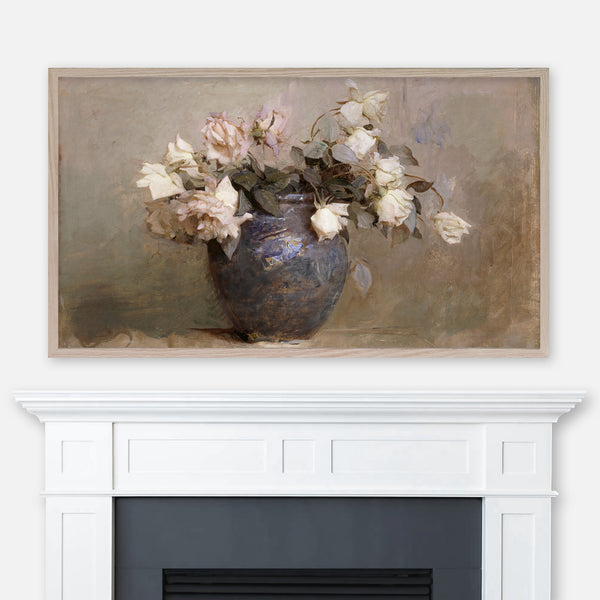 Abbott Handerson Thayer Painting - Roses - Samsung Frame TV Art 4K - Vintage Floral Still Life - Digital Download