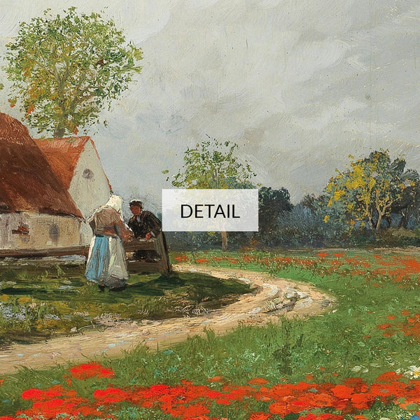 Adolf Kaufmann Landscape Painting - A Poppy Field with Daisies - Samsung Frame TV Art - Digital Download