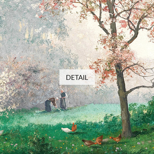 Adolf Kaufmann Landscape Painting - Under Blooming Trees - Samsung Frame TV Art - Digital Download