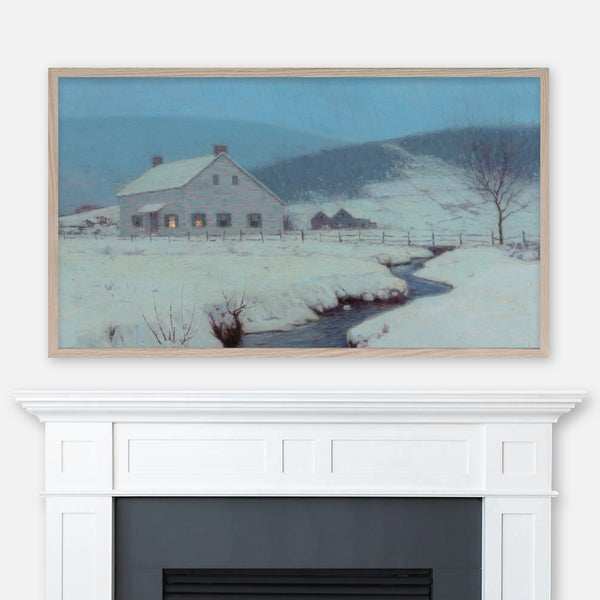 Birge Harrison Winter Landscape Painting - Dusk, Woodstock, New York - Samsung Frame TV Art 4K - Digital Download