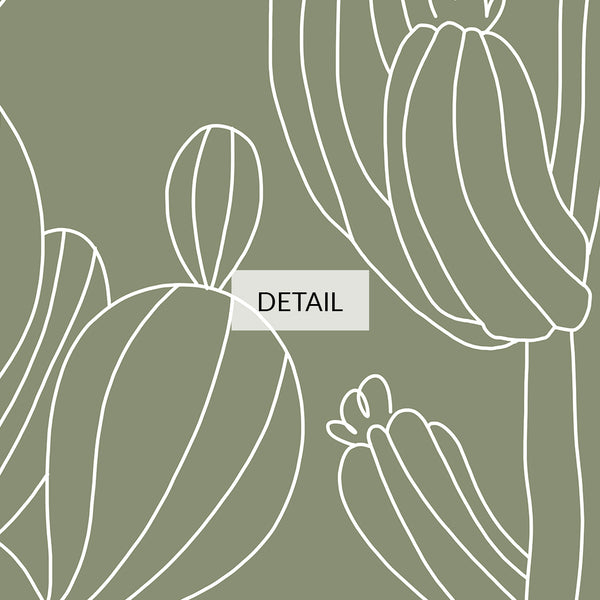 Cactus Trio Line Drawing - Samsung Frame TV Art - Digital Download - Olive Green & White - Minimalist Boho Botanical Decor