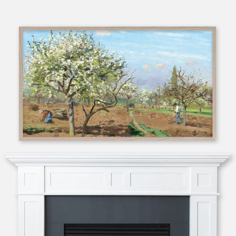 Camille Pissarro Painting - Orchard in Bloom, Louveciennes - Impressionist Spring Landscape - Samsung Frame TV Art 4K - Digital Download