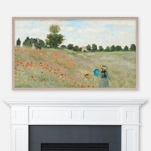 Claude Monet Landscape Painting - The Poppy Field near Argenteuil - Samsung Frame TV Art - Digital Download