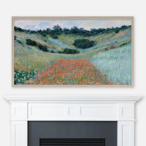 Claude Monet Landscape Painting - Poppy Field in a Hollow near Giverny - Samsung Frame TV Art - Digital Download