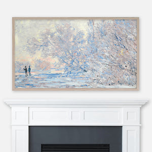Claude Monet Winter Landscape Painting - Le Givre à Giverny - Samsung Frame TV Art 4K - Digital Download