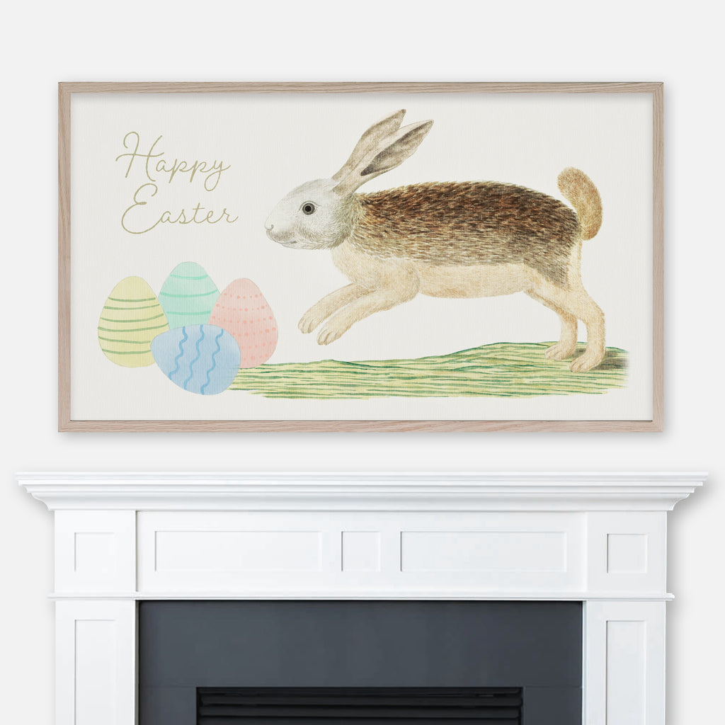 Happy Easter - Samsung Frame TV Art 4K - Digital Download - Vintage Bunny & Eggs