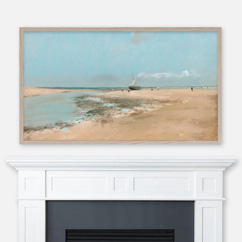 Edgar Degas Landscape Painting - Beach at Low Tide (Mouth of the River) - Samsung Frame TV Art - Digital Download