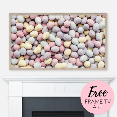 Free Easter Samsung Frame TV Art Digital Download - Pastel Mini Eggs