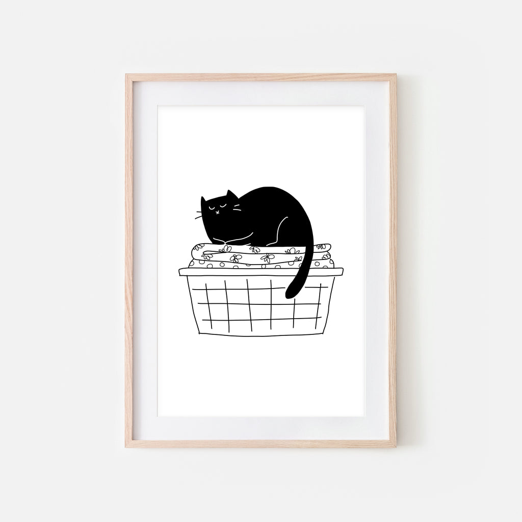 black-cat-in-folded-laundry-basket-funny-laundry-room-decor-printa-happy-cat-prints for Free Printable Wall Decor Printable Print Black And White Art Black Cat in Folded Laundry Basket - Funny Laundry Room Decor - Printa – Happy Cat Prints for Free Printable Wall Decor Printable Print Black And White Art