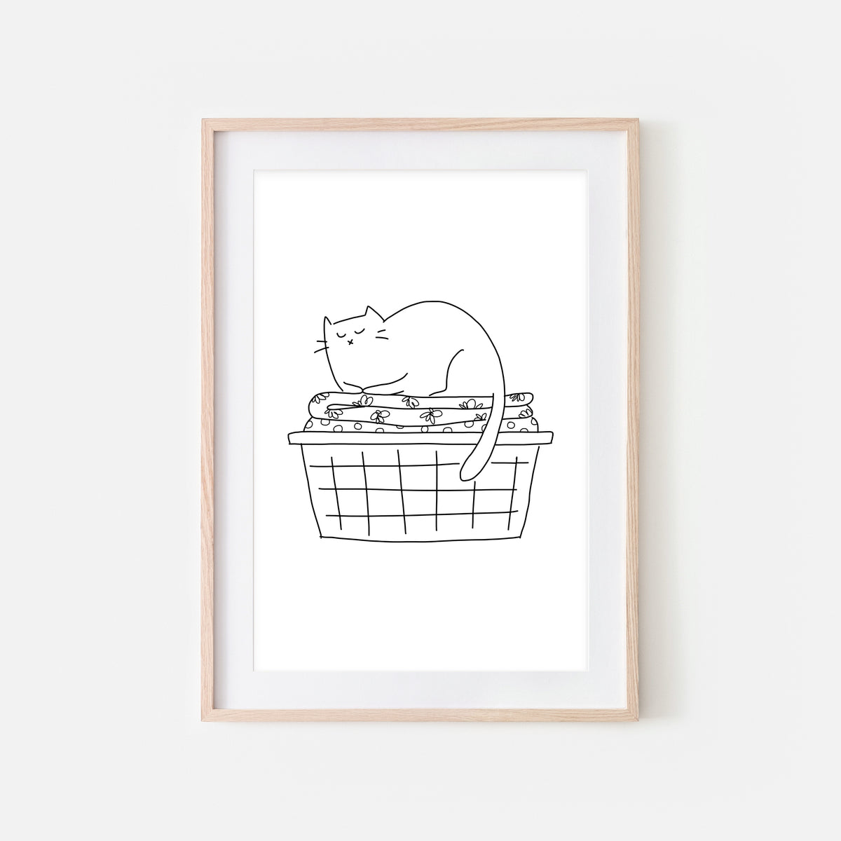 Cat Style Print Laundry Basket