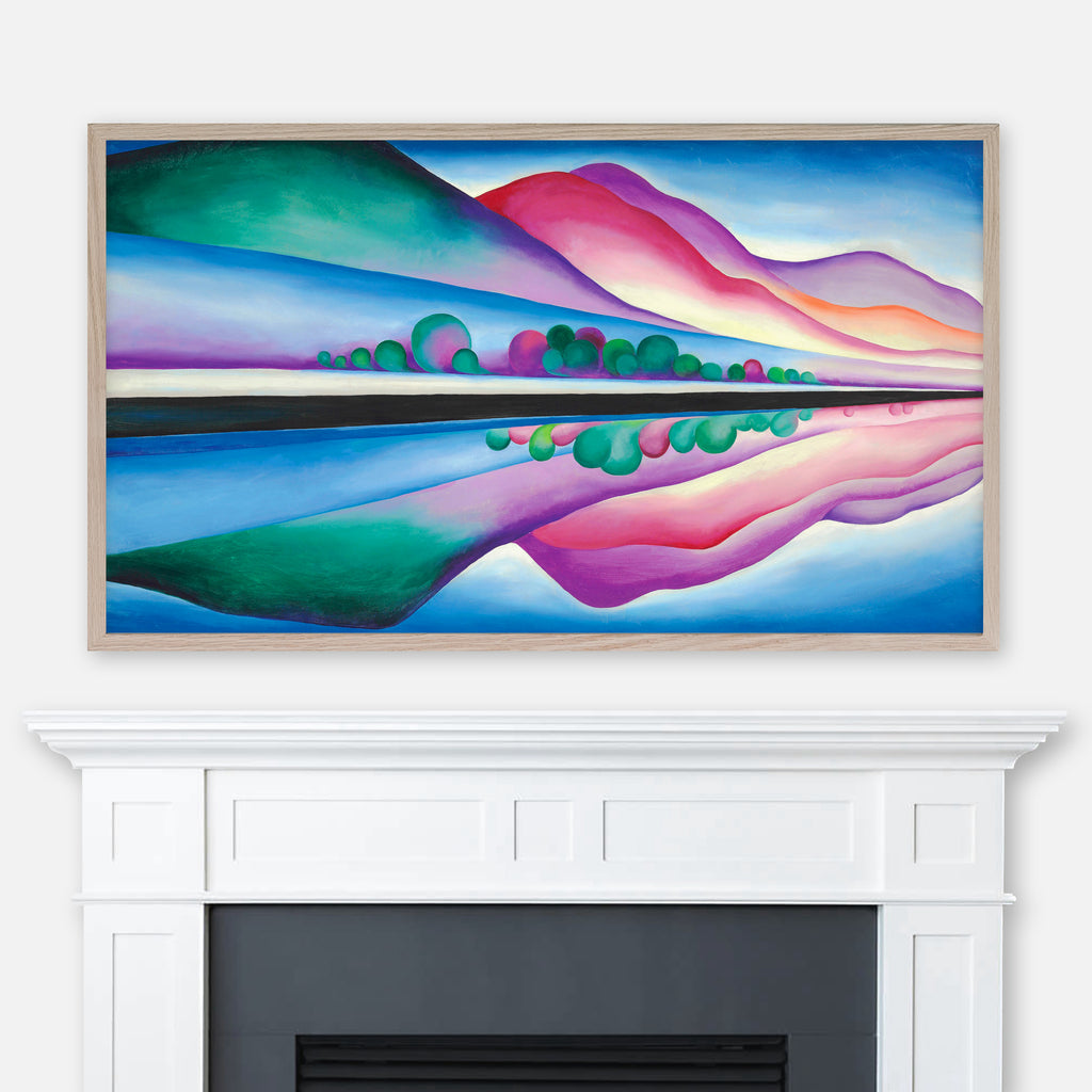 Georgia O’Keeffe Colorful Landscape Painting - Lake George Reflection - Samsung Frame TV Art 4K - Digital Download