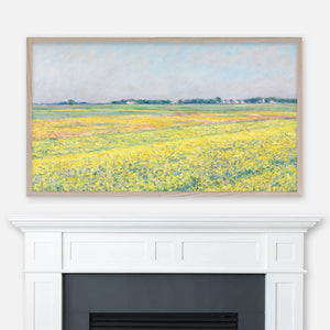 Gustave Caillebotte Painting - The Plain of Gennevilliers, Yellow Fields - Impressionist Landscape - Samsung Frame TV Art 4K - Digital Download