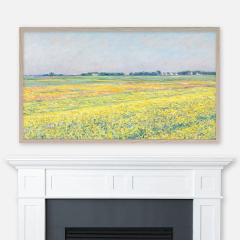 Gustave Caillebotte Painting - The Plain of Gennevilliers, Yellow Fields - Impressionist Landscape - Samsung Frame TV Art 4K - Digital Download