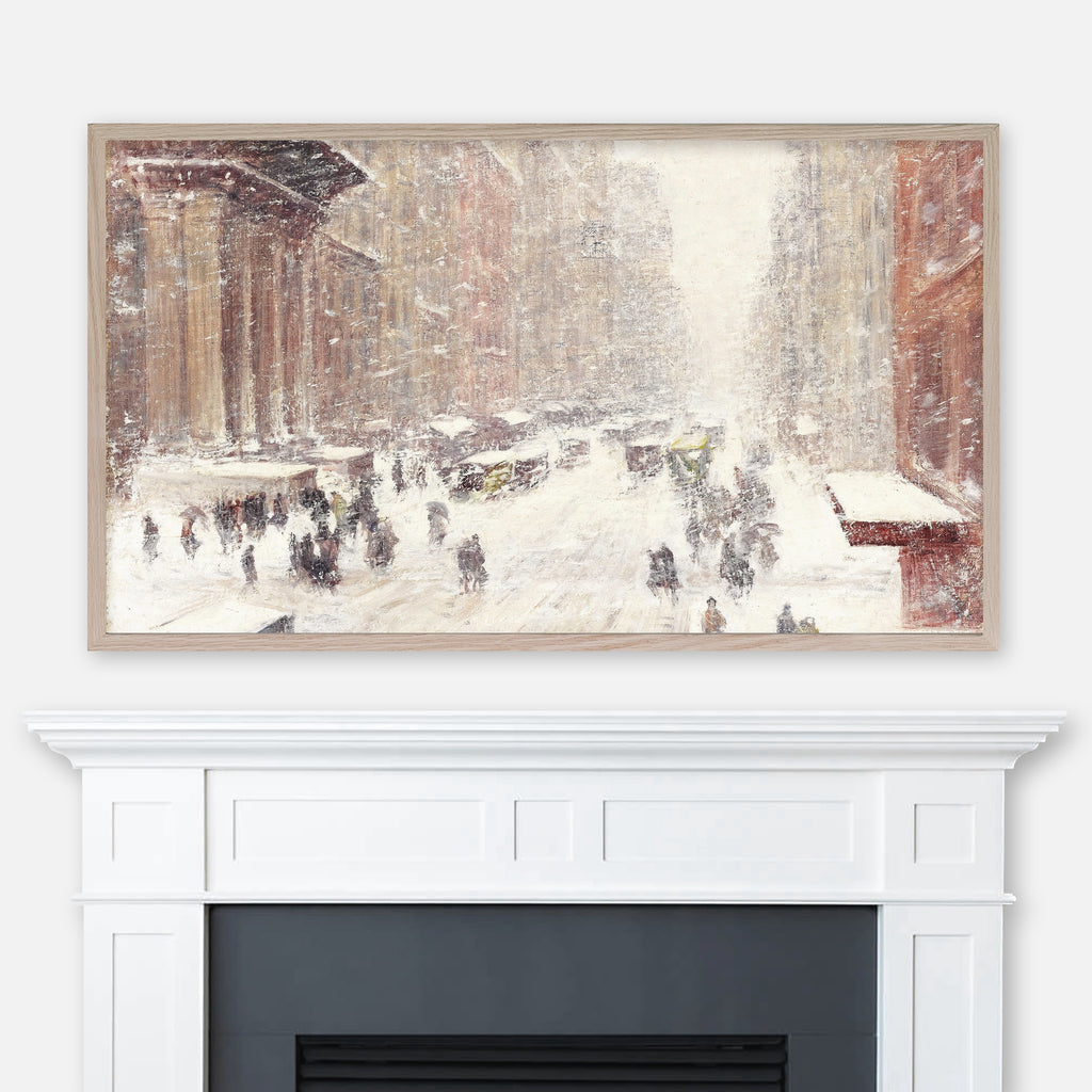 Guy Carleton Wiggins Painting - Snow Storm On The Avenue - Samsung Frame TV Art 4K - New York City Winter Landscape - Digital Download