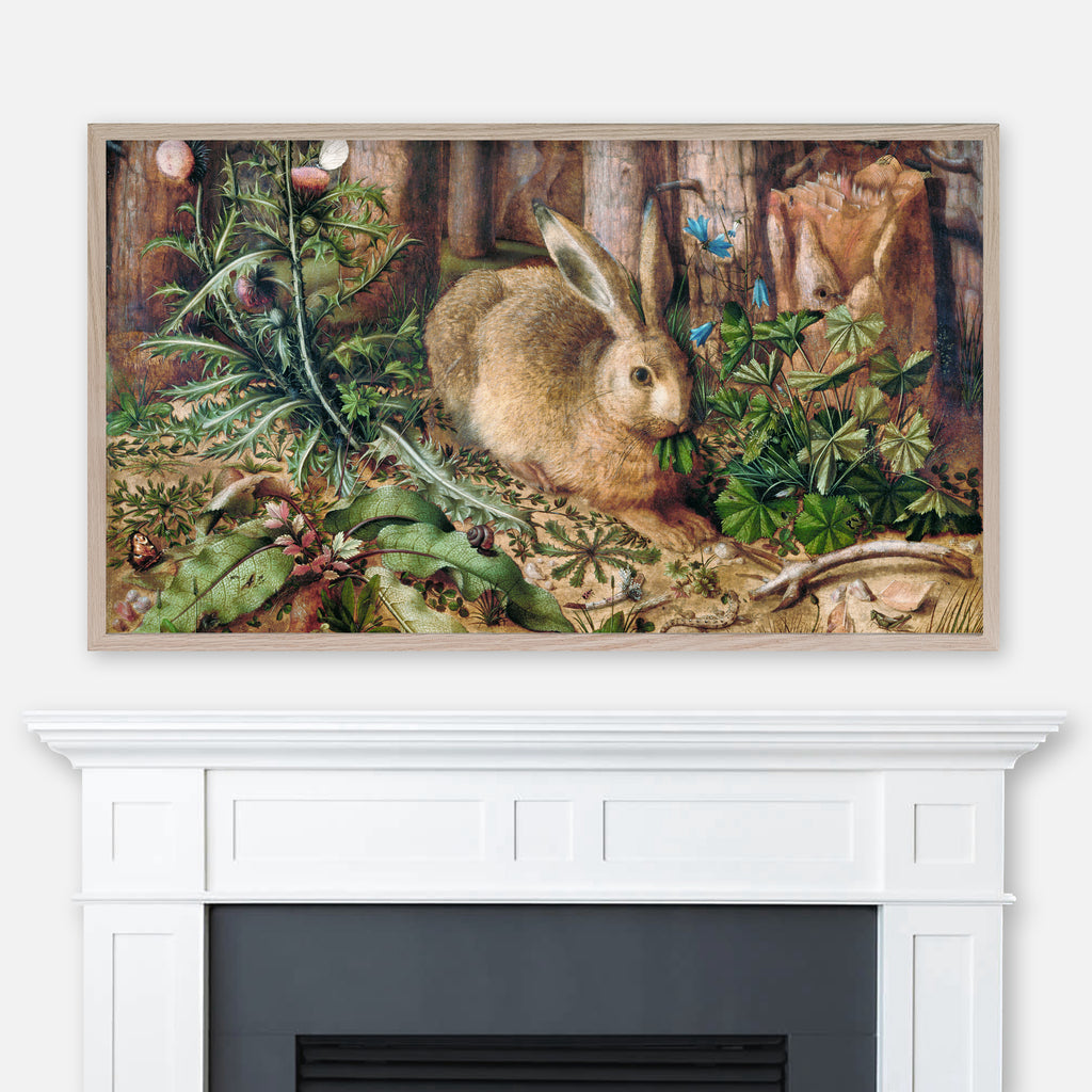 Hans Hoffmann Vintage Wildlife Painting - A Hare in the Forest - Samsung Frame TV Art 4K - Digital Download