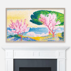 Henri-Edmond Cross Landscape Painting - Printemps Rose - Pink Spring - Pointillism - Samsung Frame TV Art 4K - Digital Download