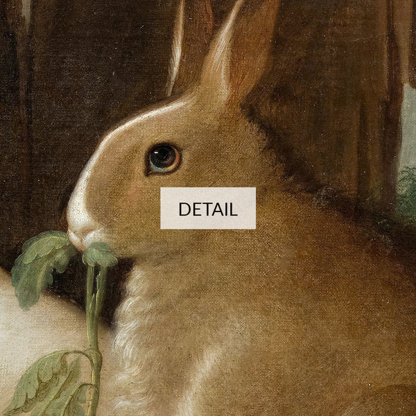 Johann Wenzel Peter Vintage Painting - Three Rabbits in a Landscape - Samsung Frame TV Art 4K - Bunny Farmhouse Easter Decor - Digital Download