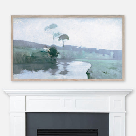 John Henry Twachtman Foggy Landscape Painting - Springtime - Samsung Frame TV Art 4K - Digital Download