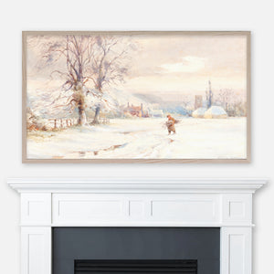 Joseph Rubens Powell Watercolor Landscape Painting - Winter - Samsung Frame TV Art 4K - Digital Download