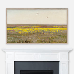 Jozef Chelmonski Landscape Painting - Cowslips - Yellow Flowery Field in Spring - Samsung Frame TV Art 4K - Digital Download