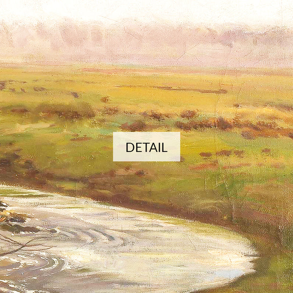 Jozef Chelmonski Landscape Painting - Springtime - Roaring Brook in Green Meadow - Samsung Frame TV Art 4K - Digital Download