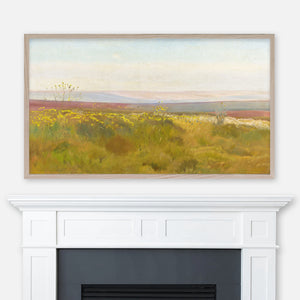 Jozef Chelmonski Painting - Landscape from Podolia - Flowery Meadow & Mountains in the Distance - Samsung Frame TV Art 4K - Digital Download