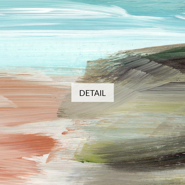 Summertime Path - Abstract Beach Landscape Painting - Samsung Frame TV Art - Digital Download - Teal Olive Terracotta - Coastal Decor