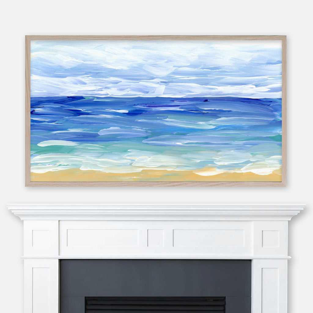 Abstract Landscape Painting 18 - Ocean View - Samsung Frame TV Art 4K - Digital Download - Coastal Beach Decor