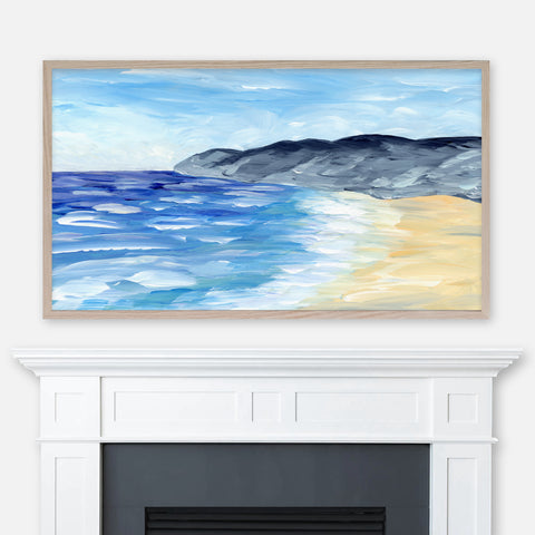 Abstract Landscape Painting 19 - Coastal Beach Decor - Samsung Frame TV Art 4K - Digital Download