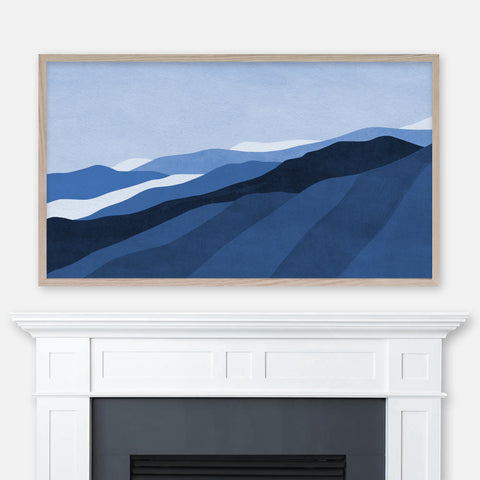 Blue Mountains Abstract Landscape - Samsung Frame TV Art - Digital Download