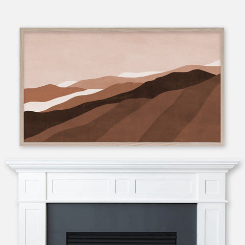Terracotta Mountains Abstract Landscape - Samsung Frame TV Art - Digital Download