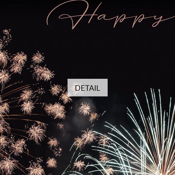 Happy New Year Samsung Frame TV Art 4K - Fireworks & Typography - Blush Pink Beige White Black - Festive New Year Decor - Digital Download