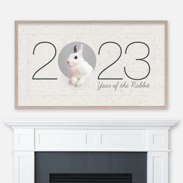 2023 Year of the Rabbit Samsung Frame TV Art 4K - Cute Chinese Horoscope New Year Decor - Digital Download
